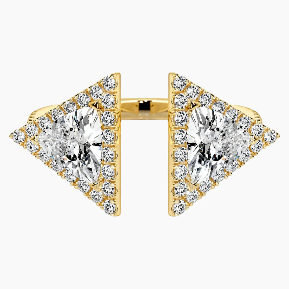 Triangle Design Moissanite Open Ring