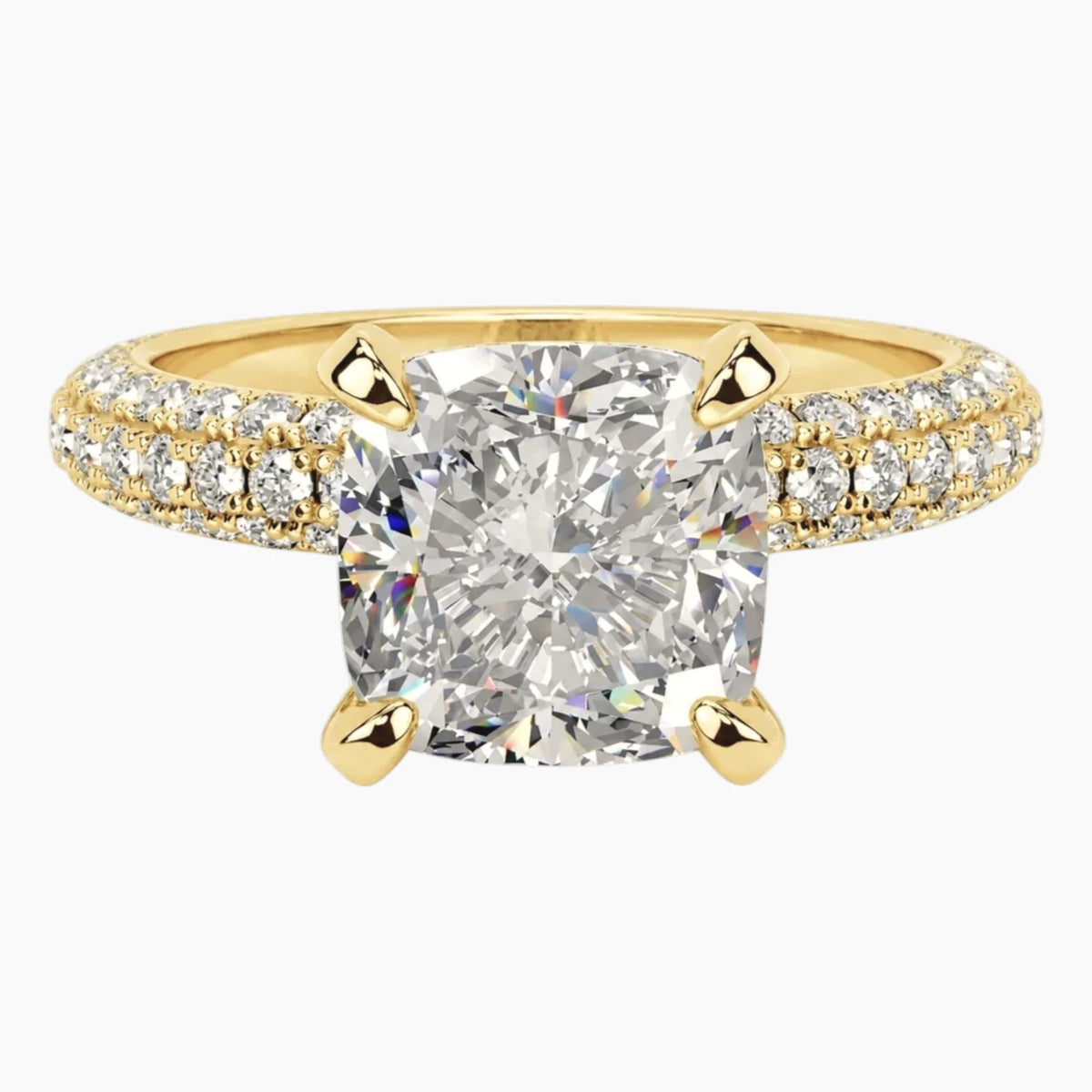 Designer Cushion Cut Moissanite Ring