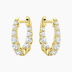 Orélia Graduated Round Moissanite Hoop Earrings