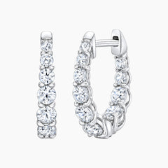 Orélia Graduated Round Moissanite Hoop Earrings