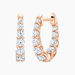 Orélia Graduated Round Moissanite Hoop Earrings